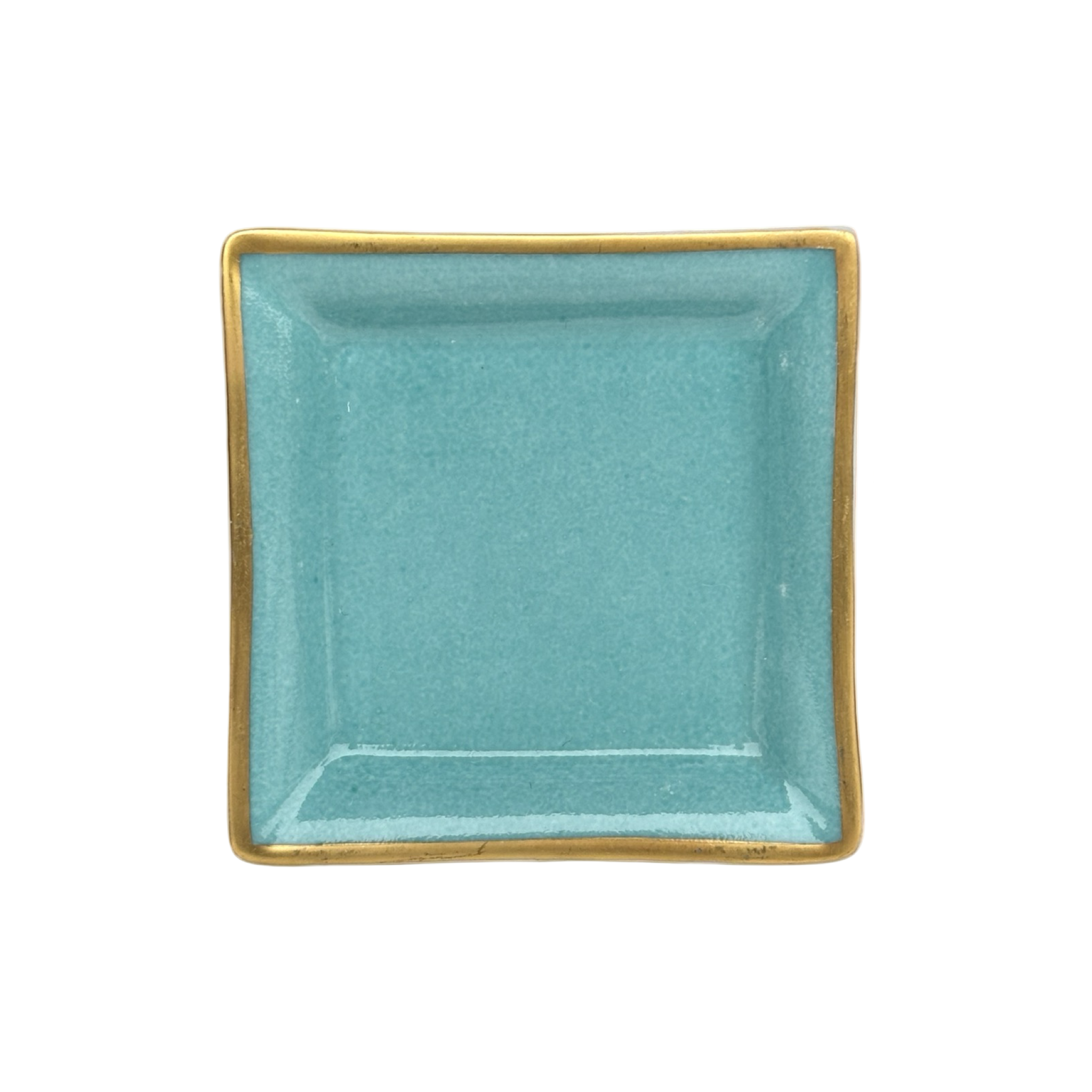 Vuotatasche piccolo o posacenere in porcellana di Limoges azzurro turchese elegante e personalizzabile